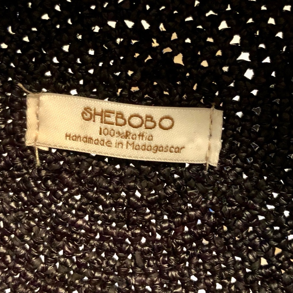 SHEBOBO Genevieve 4" Brim Crochet Straw Sun Hat Lace Weave Edge Dark Brown EUC - Picture 7 of 7